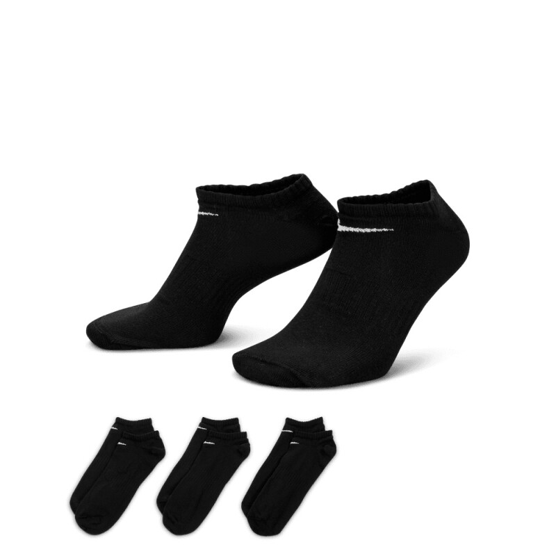 Medias Nike Everyday Media invisible 3-Pack de Hombre Negro