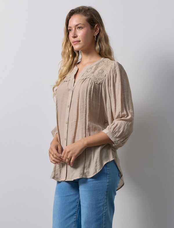 Blusa Crochet BEIGE