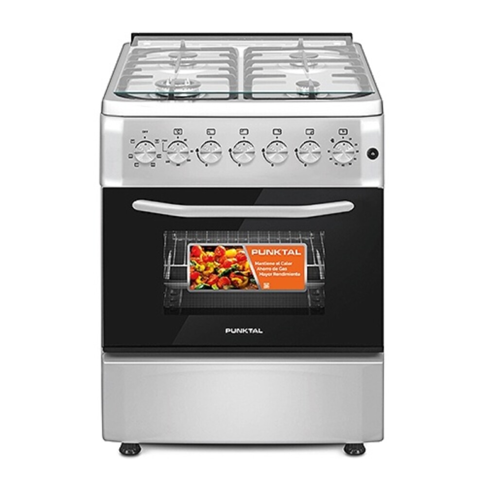 COCINA INOX 4 GAS HORNO 66 LTS.- HORNO ELECT.-CONVECCION - GRILL acero inoxidable