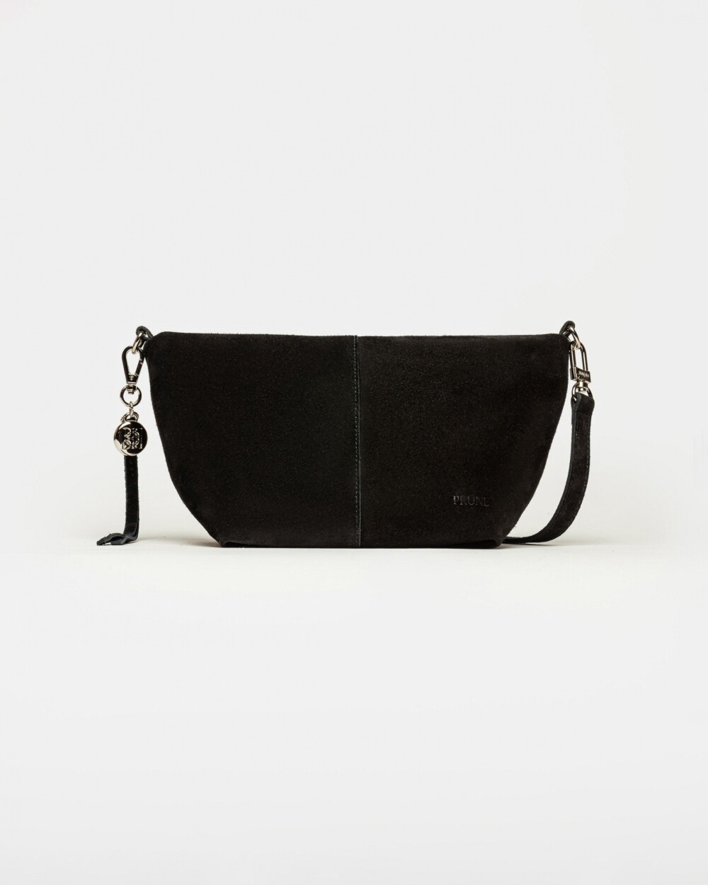Bandolera The Flapper en cuero gamuza Negro