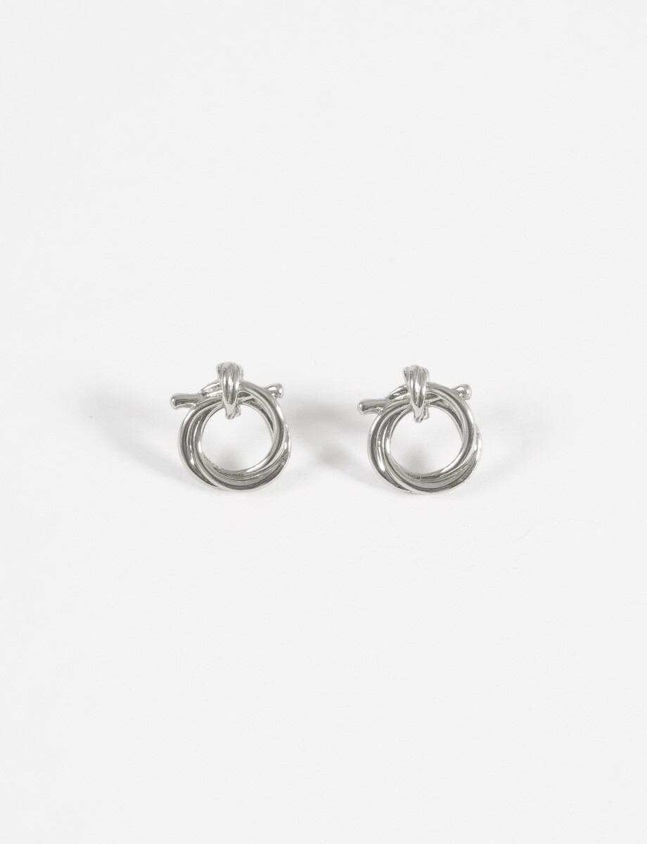 Caravanas circular nudo - plateado 