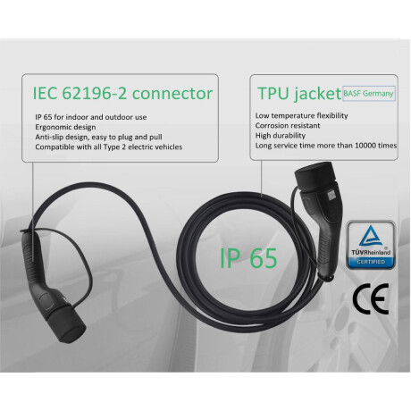Cable de carga Tipo 2 a Tipo 2 – 11 kW Cable de carga Tipo 2 a Tipo 2 – 11 kW