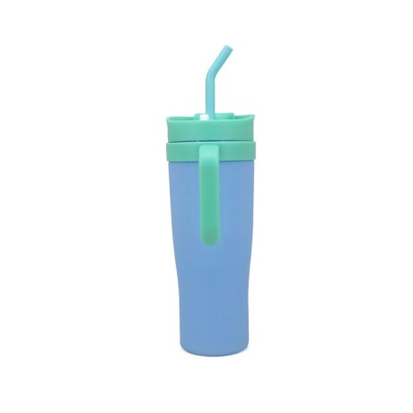 Vaso Trendy Con Tapa Sorbete Y Asa 1200ML CELESTE