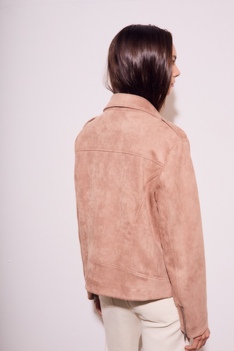 Campera Gamuza Cuero Vegano Mocha