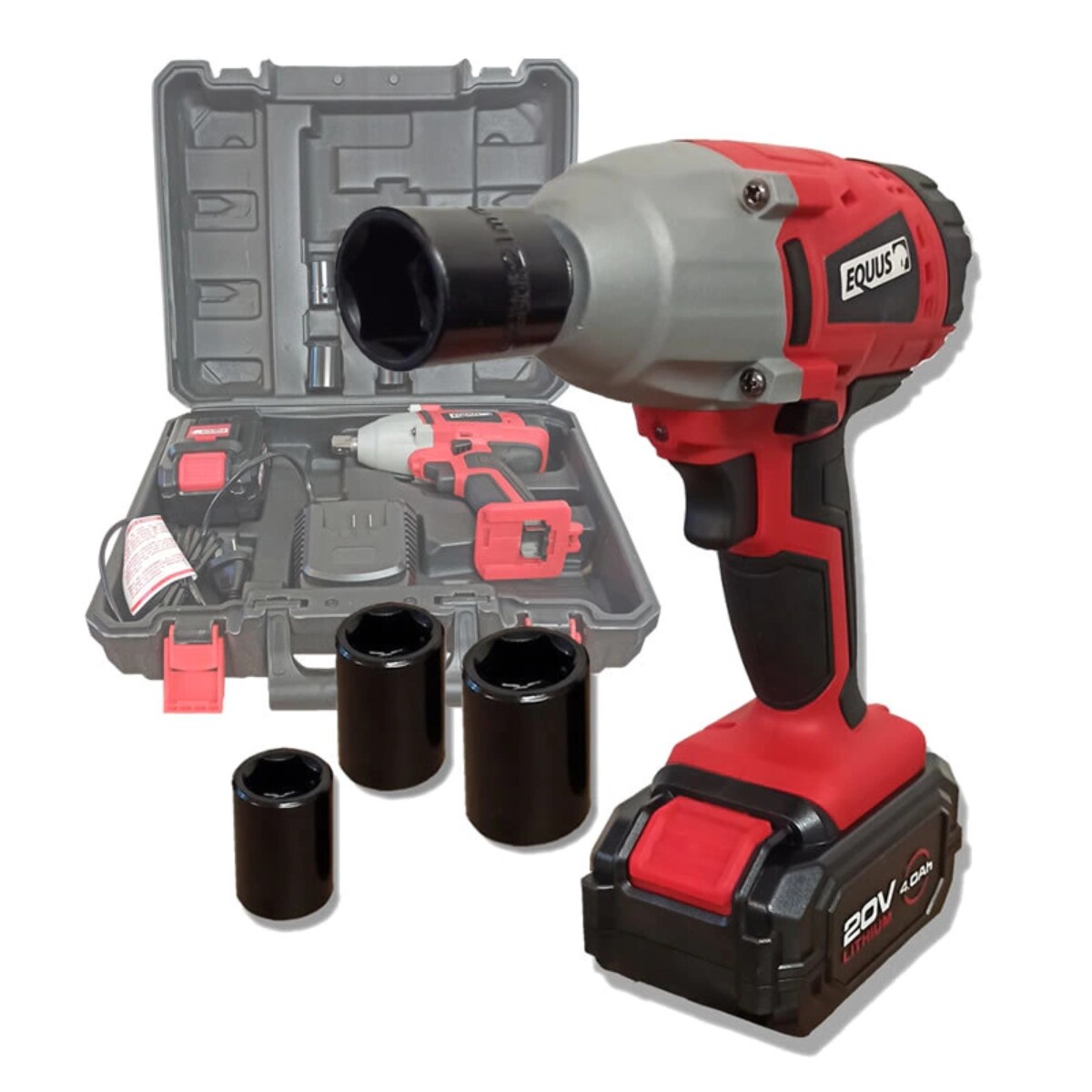 LLAVE DE IMPACTO EQUUS 1/2" 20V 4000mAh 1 BATERÍA.- 