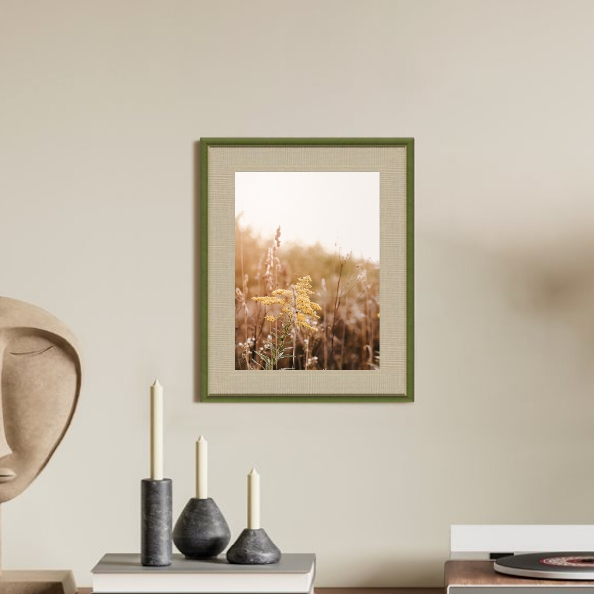 Portarretrato 13x18 dos tonos simil madera - VERDE Y BEIGE 