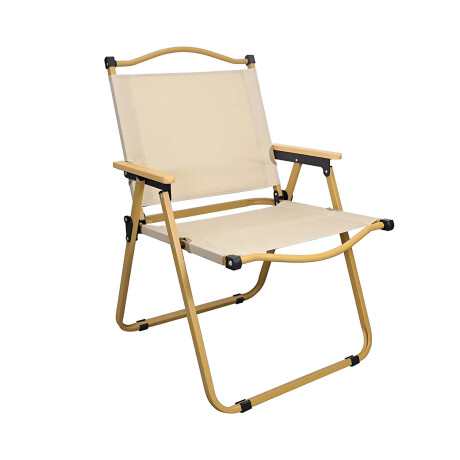 Set de Sillas X2 Plegables Metálica Apoyabrazos Madera Beige