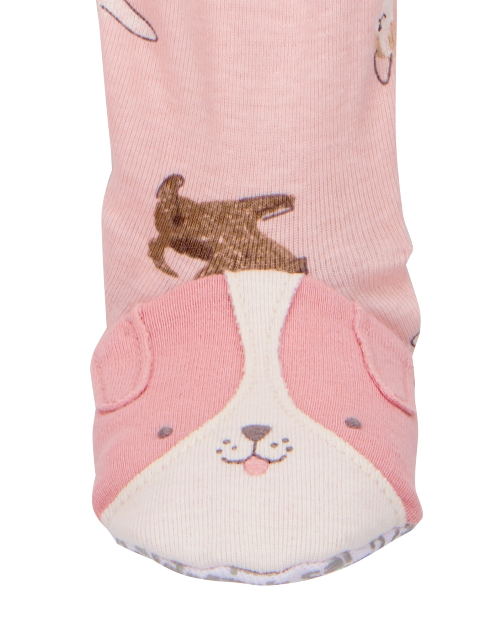 Pijama una pieza de algodón, con pie, diseño perros. Talles 2-5T Sin color