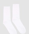 Medias de algodón lisa con sujecion suave en puño Blanco