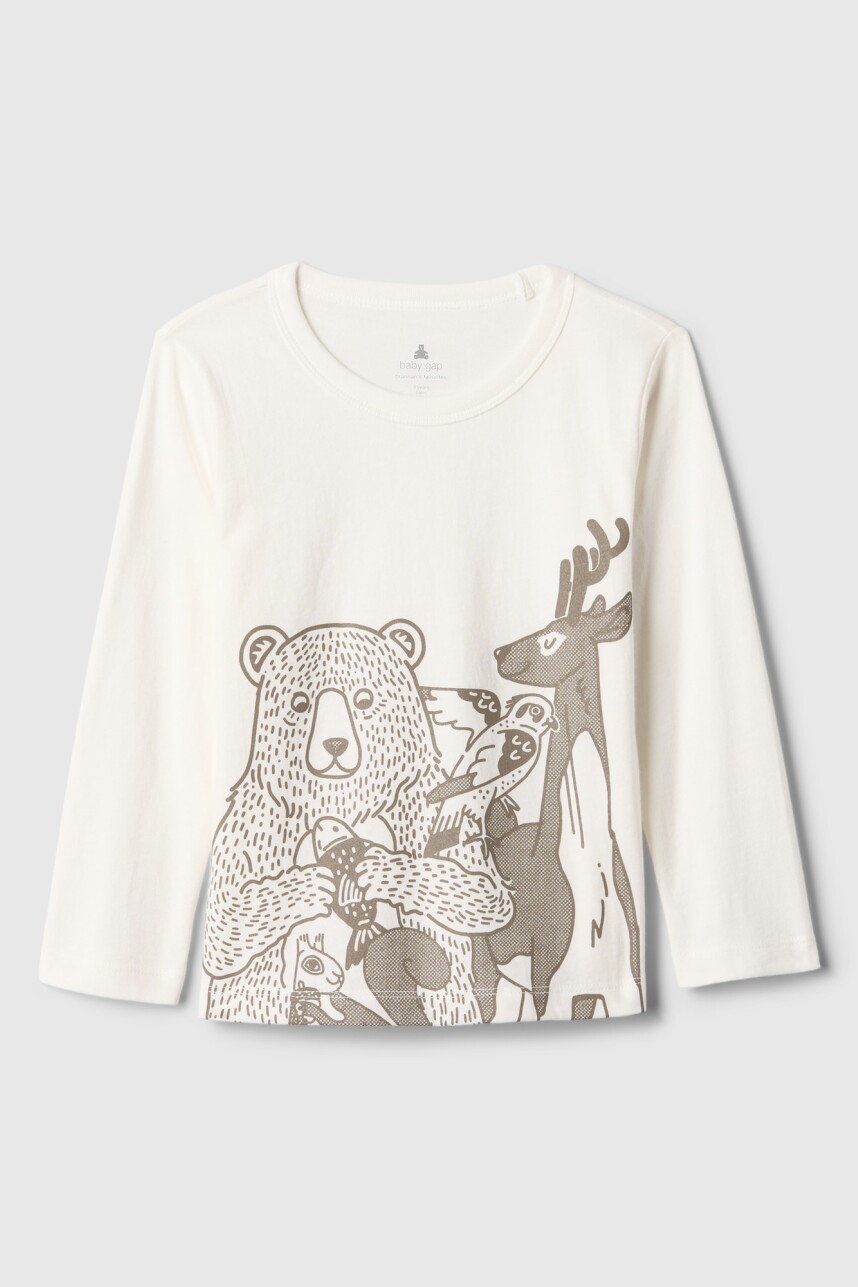 Remera Gráfico Manga Larga Toddler Niño New Off White