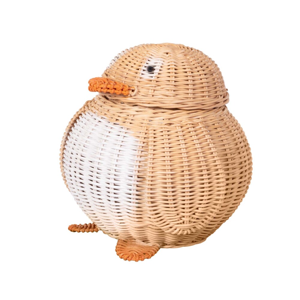 CANASTO DE JUGUETES SMALL RATTAN AMARILLO PINGUINO, AMARILLO