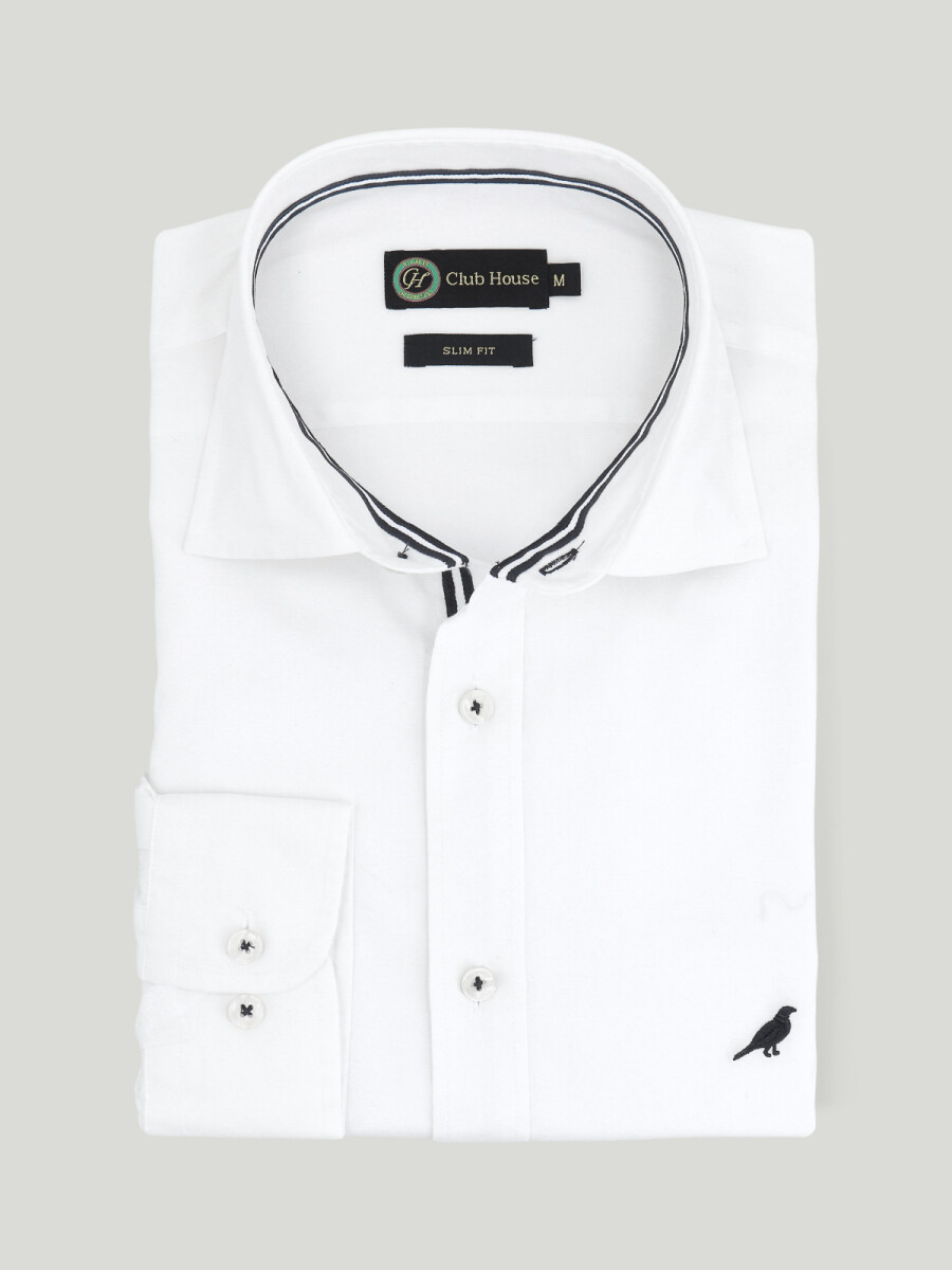Camisa Oxford Short Collar - Blanca 