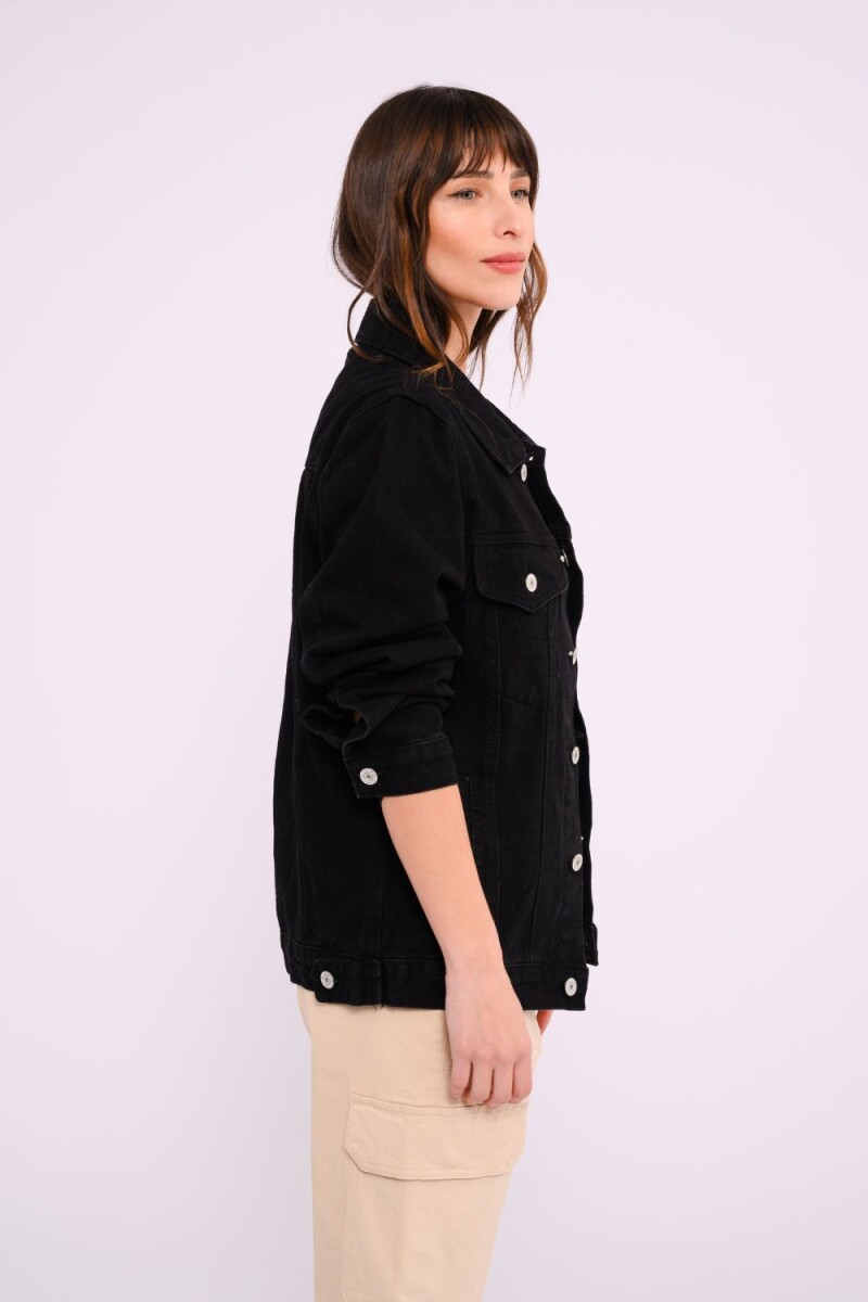 Campera de jean Negro