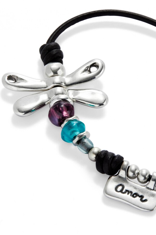 PULSERA CON LIBÉLULA BAÑADA EN PLATA DE LEY Y CRISTALES Pulsera