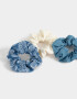 Skunzies De denim Set De Scrunchies - Azul Celeste