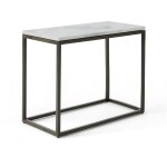 MESA LATERAL METAL/MARMOL 70x35x58CM BLANCO/NEGRO MESA LATERAL METAL/MARMOL 70x35x58CM BLANCO/NEGRO