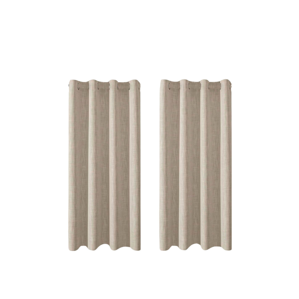 Cortina 100% Blackout 2 Paños Lumax Textura Lino 140x220cm - Beige 