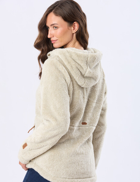 CAMPERA CON CAPUCHA SHERPA Gris