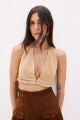 Top Corto Tach - Leather Beige