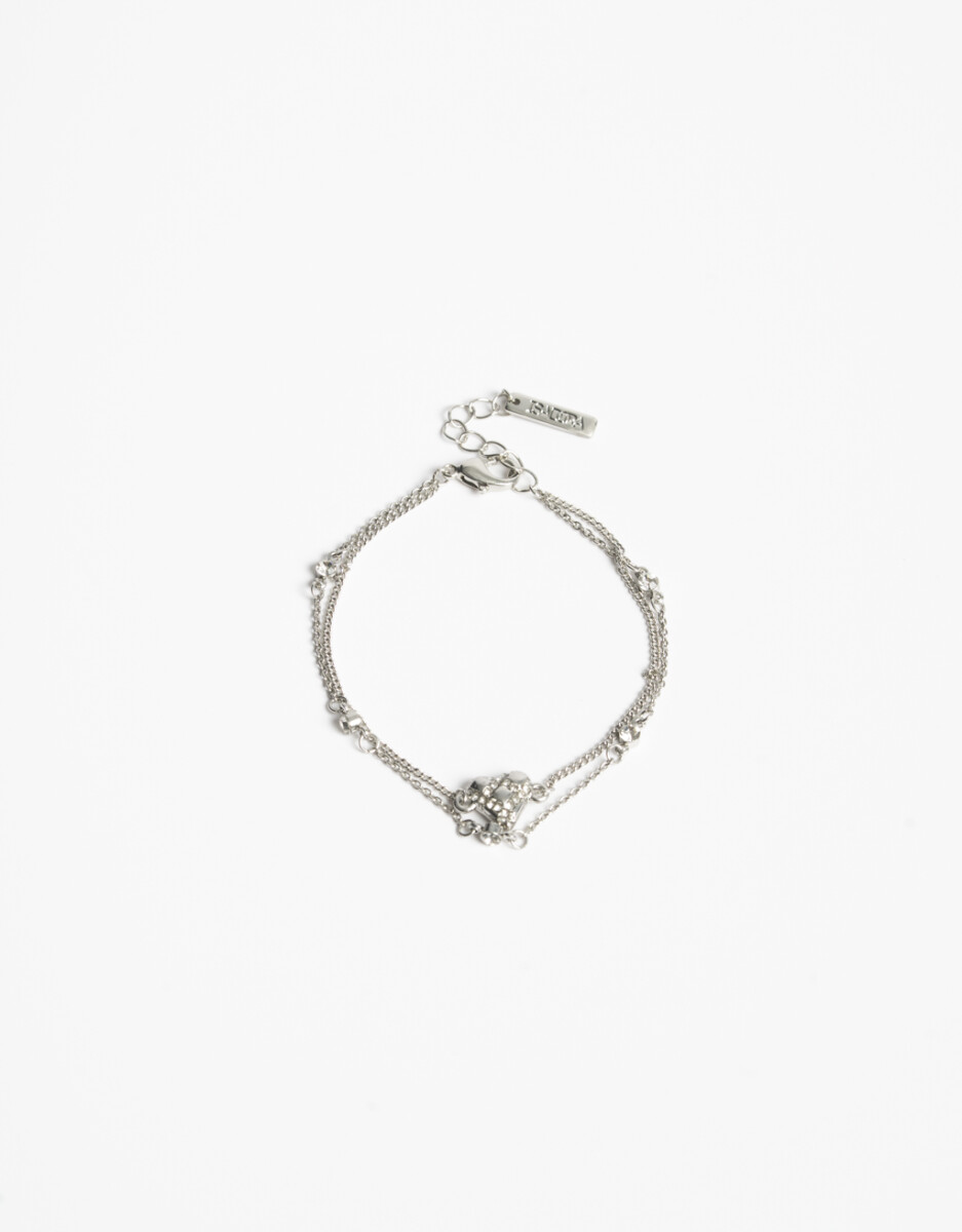 Pulsera Flexible Multicadena Plateado 