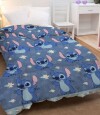 Colcha Infantil Stitch 1 Plaza 100% Microfibra Azul Piedra