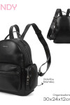 Mochila con bolsillo frontal y lateral Negro