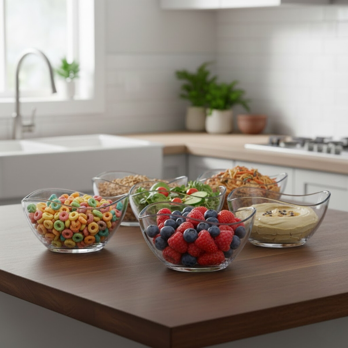 Set x6 bowl de vidrio 310ml - TRANSPARENTE 