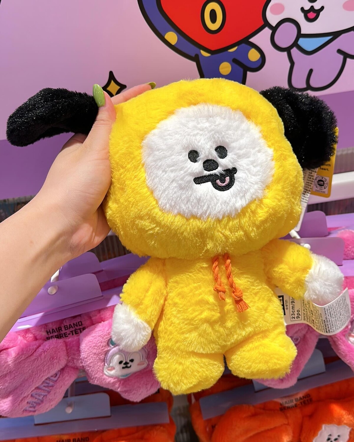 Aurora World BT21 Palm Pals Chimmy - Peluche Da Collezione 12,7 Cm, Morbido E Adorabile, Personaggio Giallo BT21