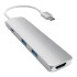 ADAPTADOR MULTIPUERTO SATECHI SLIM USB-C SILVER ADAPTADOR MULTIPUERTO SATECHI SLIM USB-C SILVER