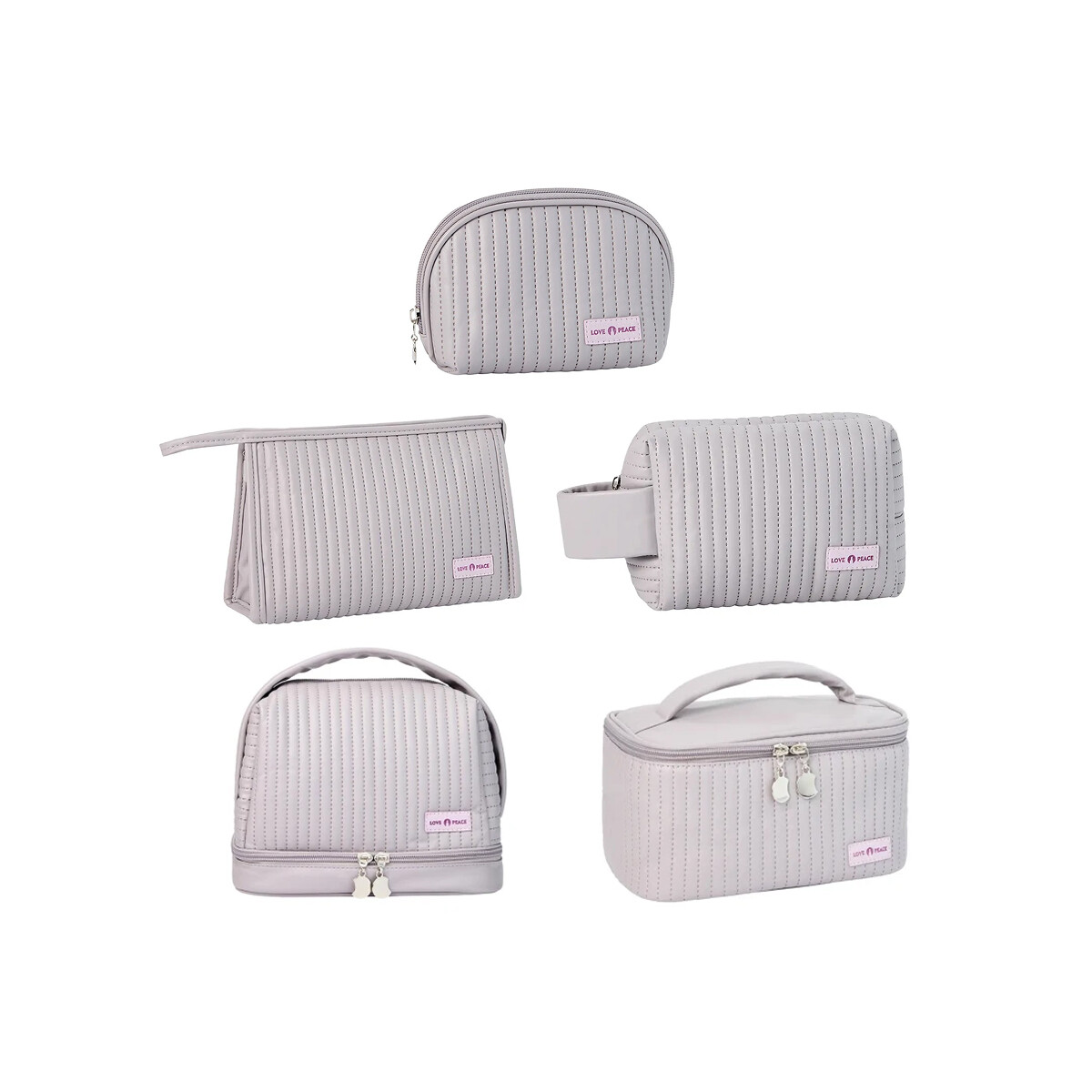Kit Neceseres Texturados Gris 