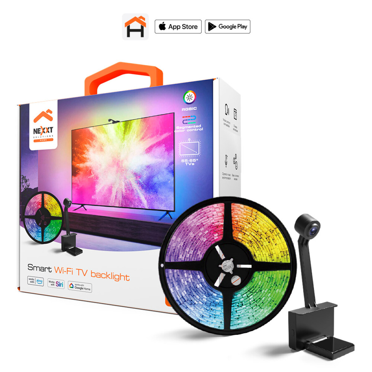 CINTA LED CON CAMARA PARA TELEVISORES,COMPATIBLE CON TV DE 55" Y 65" 