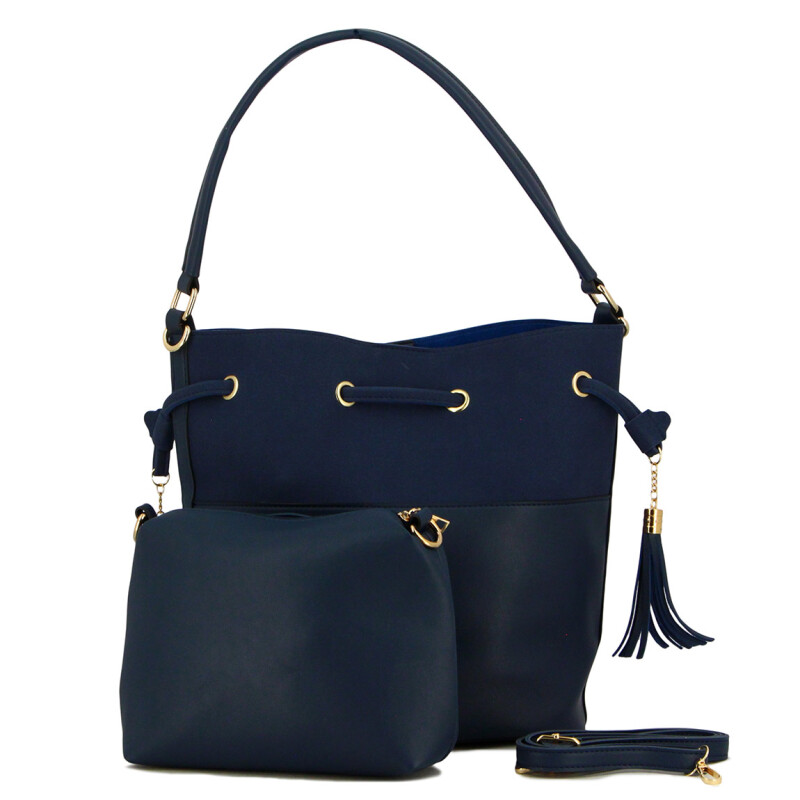 Cartera Mujer Darkness Soleil Con Neceser Marino