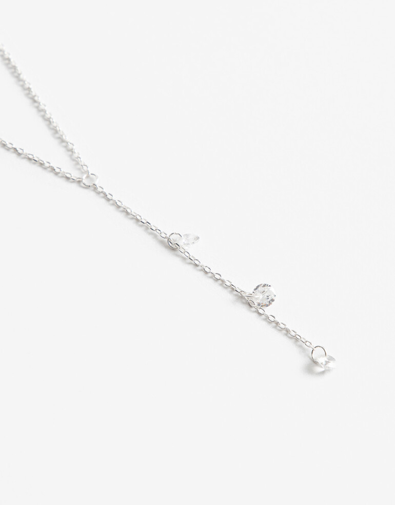 Collares Cortos Strass Collar Corto Plata 925 - Plateado