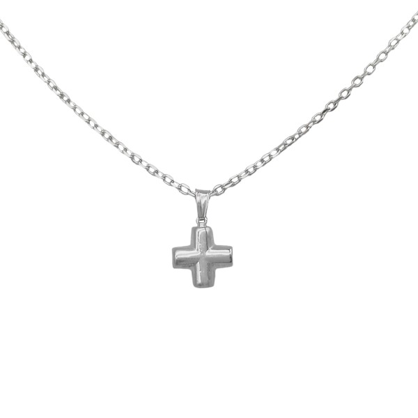 Dije Cruz-Plata 925 inflada-Sin piedra-CP3163 sinpiedra