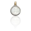 Dije Medalla San Benito- Plata 925 y oro-Con piedra Nacar-CP5203 conpiedra
