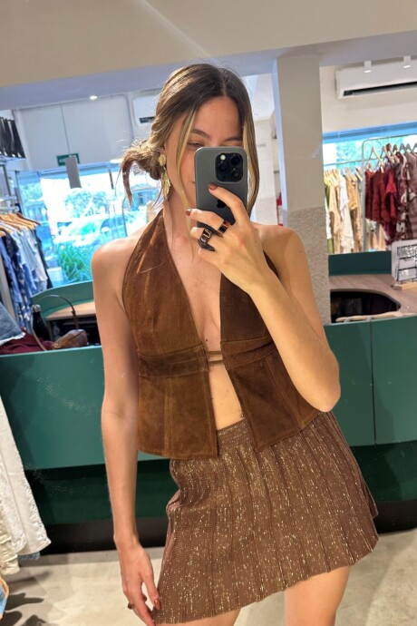 Mini Campana Marron/Dorado