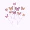 Topper Diseño de Mariposa x12 Rosada