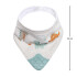 Babero bandana con mordillo BUBA dino grey pastel