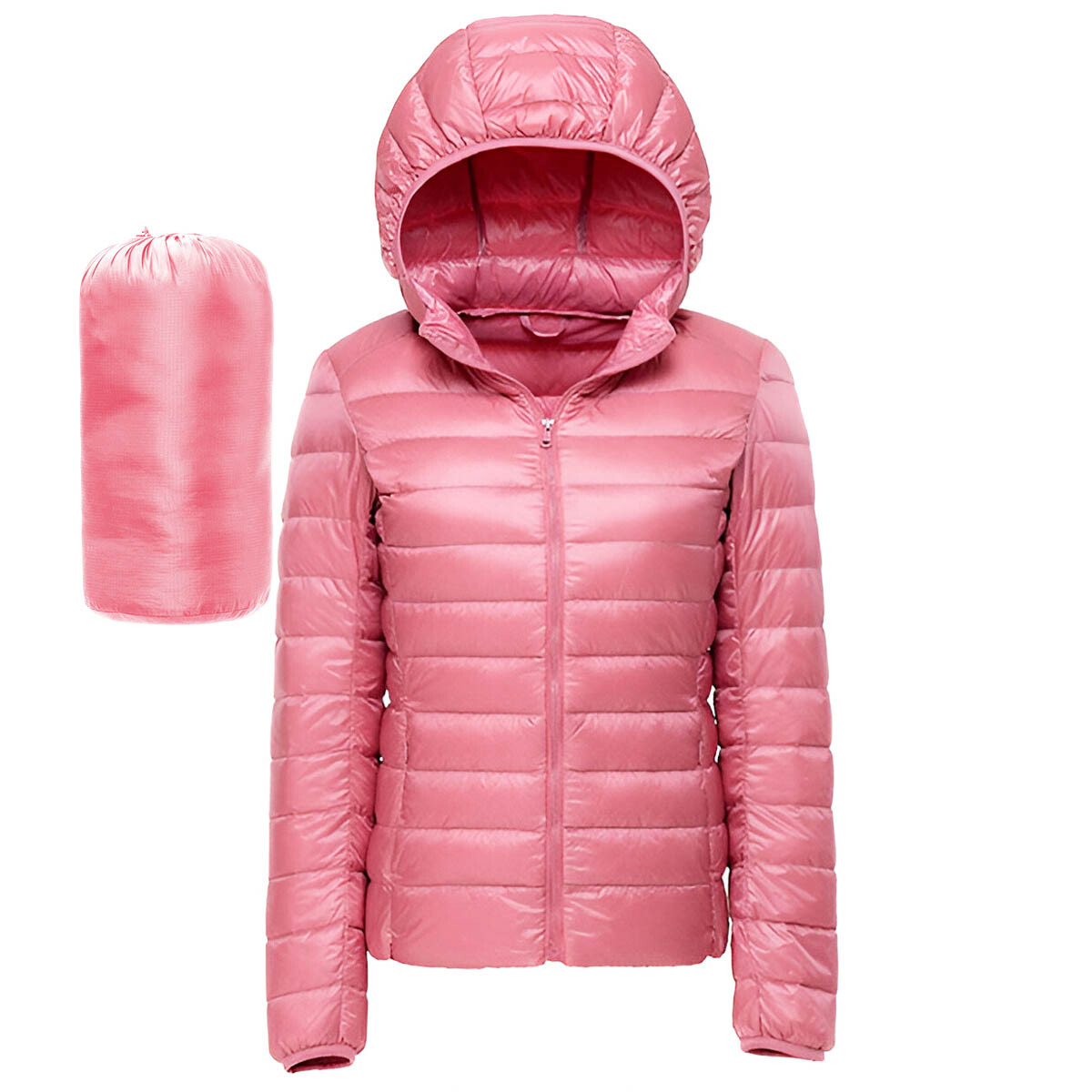 Uzspace Campera Dama Capucha Liviana Fácil Guardado - Rosa 