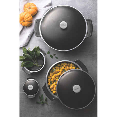 Cacerola con tapa modelo LYON, 26cm. -TRAMONTINA TR6068