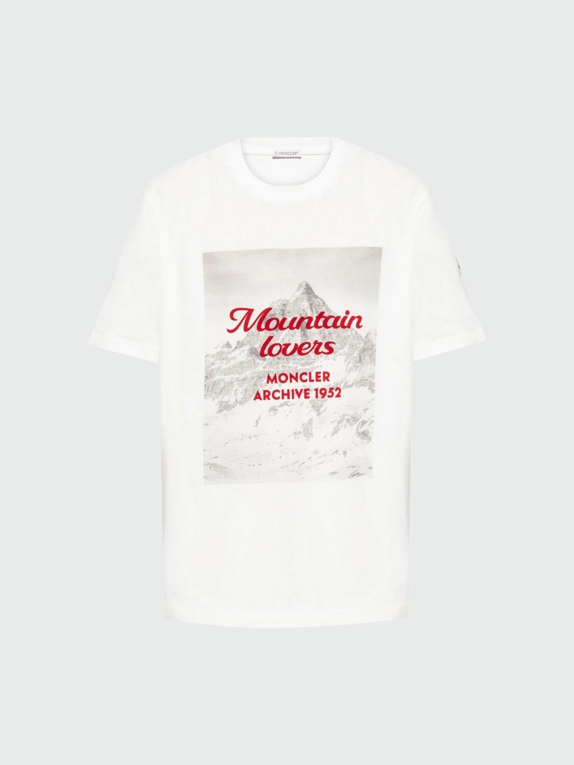 Moncler - Remera de algodón estampada Blanco