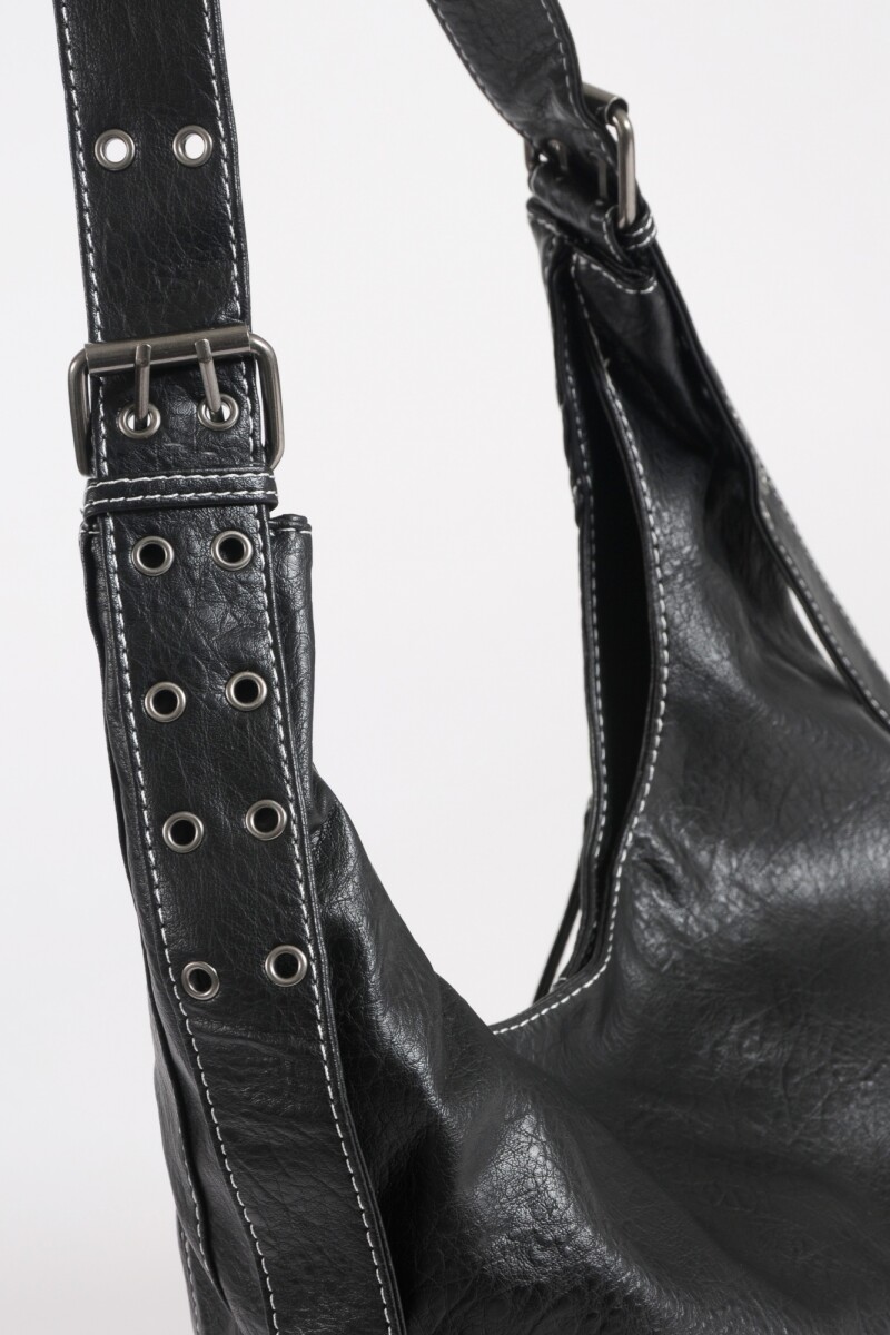 Cartera soft ojalillos negro