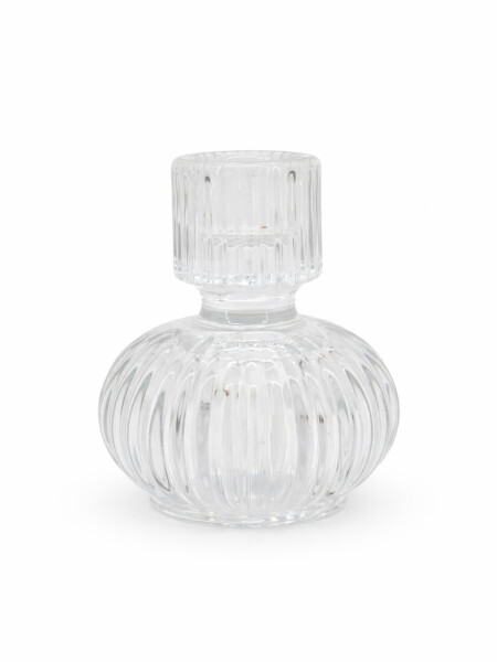 CANDELABRO VIDRIO LABRADO TRANSPARENTE