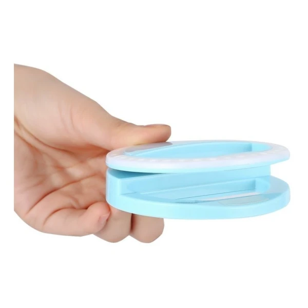 Flash Selfie Luz Para Celular Led iPhone Samsung LG Xiaomi variante color CELESTE