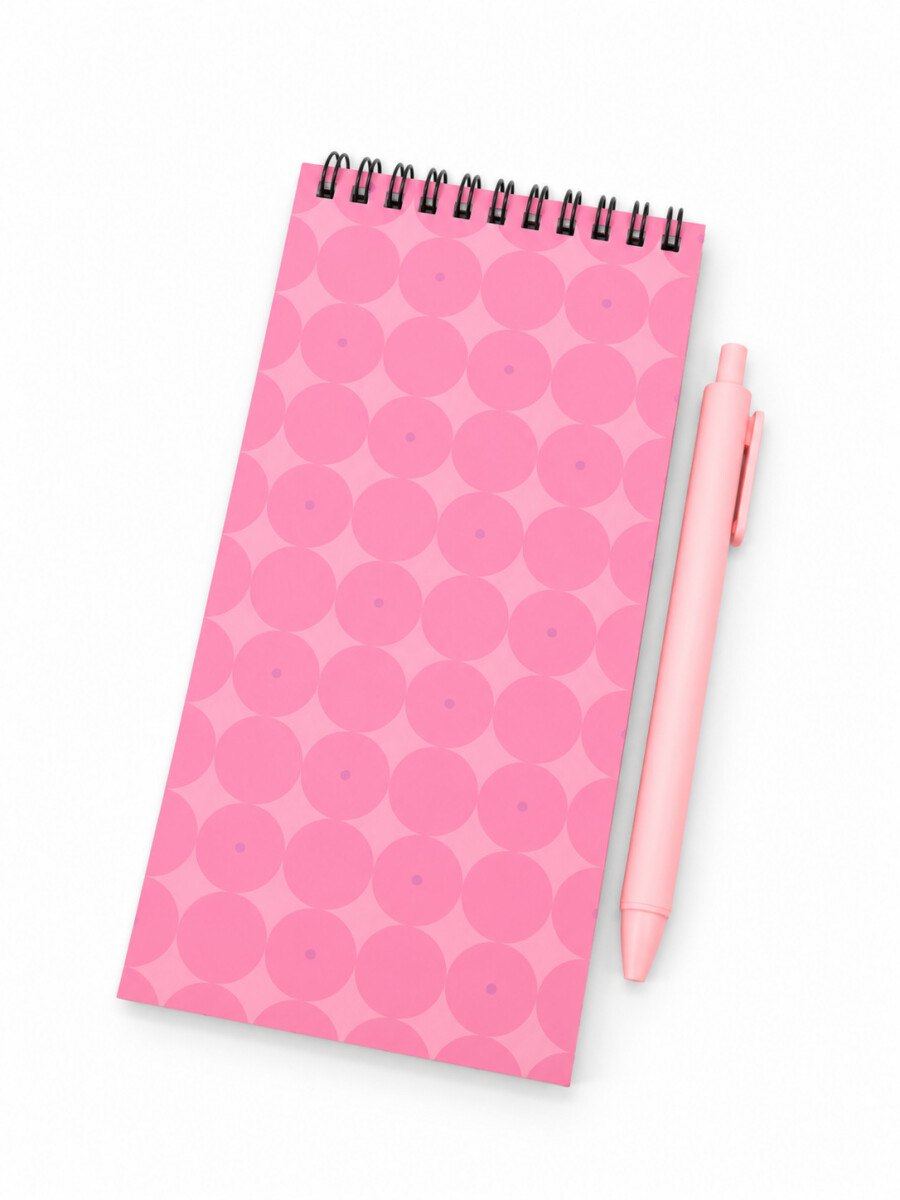LIBRETA CON LAPICERA 80 HOJAS - ROSADO 