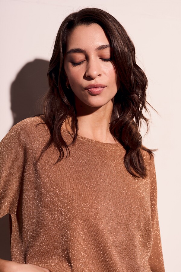 Sweater Lurex Camel