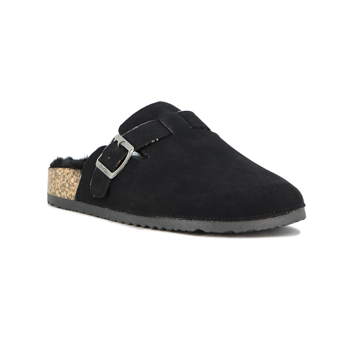 Darkness Zueco Casual Dama Suela Baja /c/hebilla Y Corderito / Negro - Negro 