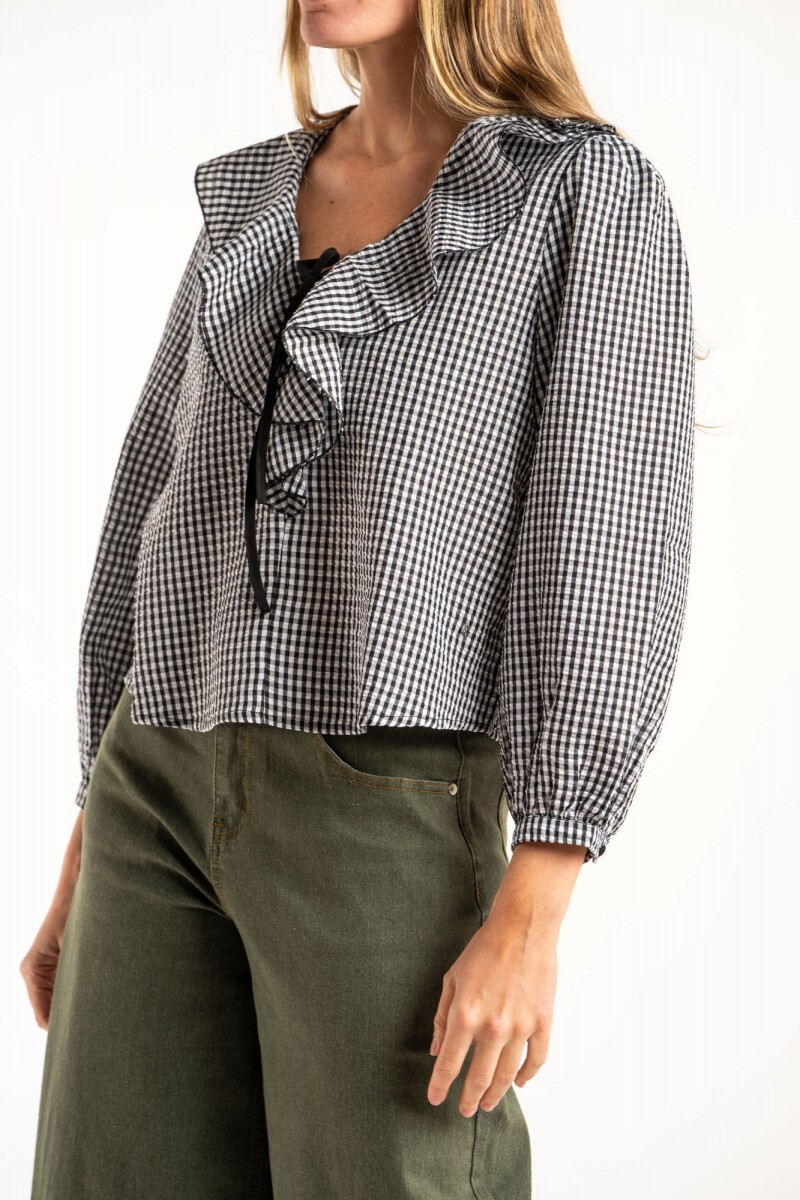 Blusa Gingham Negro
