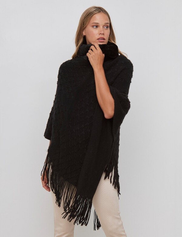Poncho Cuello Velour NEGRO