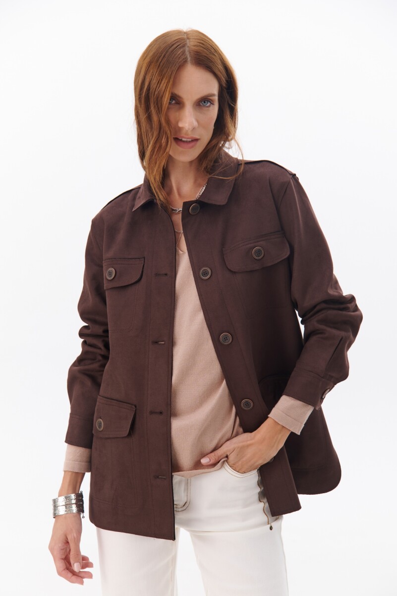 CHAQUETA FOUR SUEDE - CHOCOLATE 
